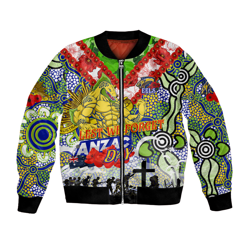 Personalised Eels ANZAC Day Bomber Jacket Aboriginal Rising Sun