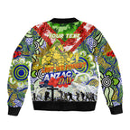 Personalised Eels ANZAC Day Bomber Jacket Aboriginal Rising Sun