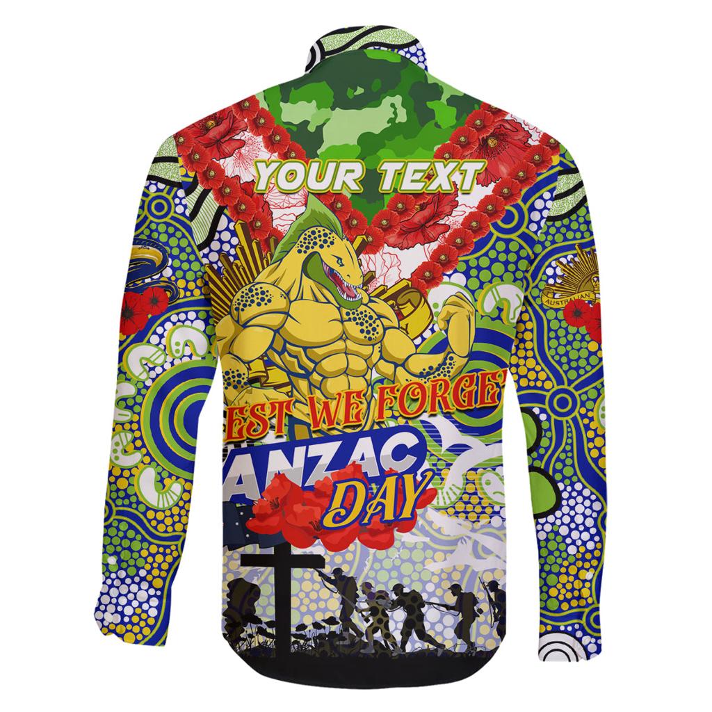 Personalised Eels ANZAC Day Family Matching Long Sleeve Bodycon Dress and Hawaiian Shirt Aboriginal Rising Sun