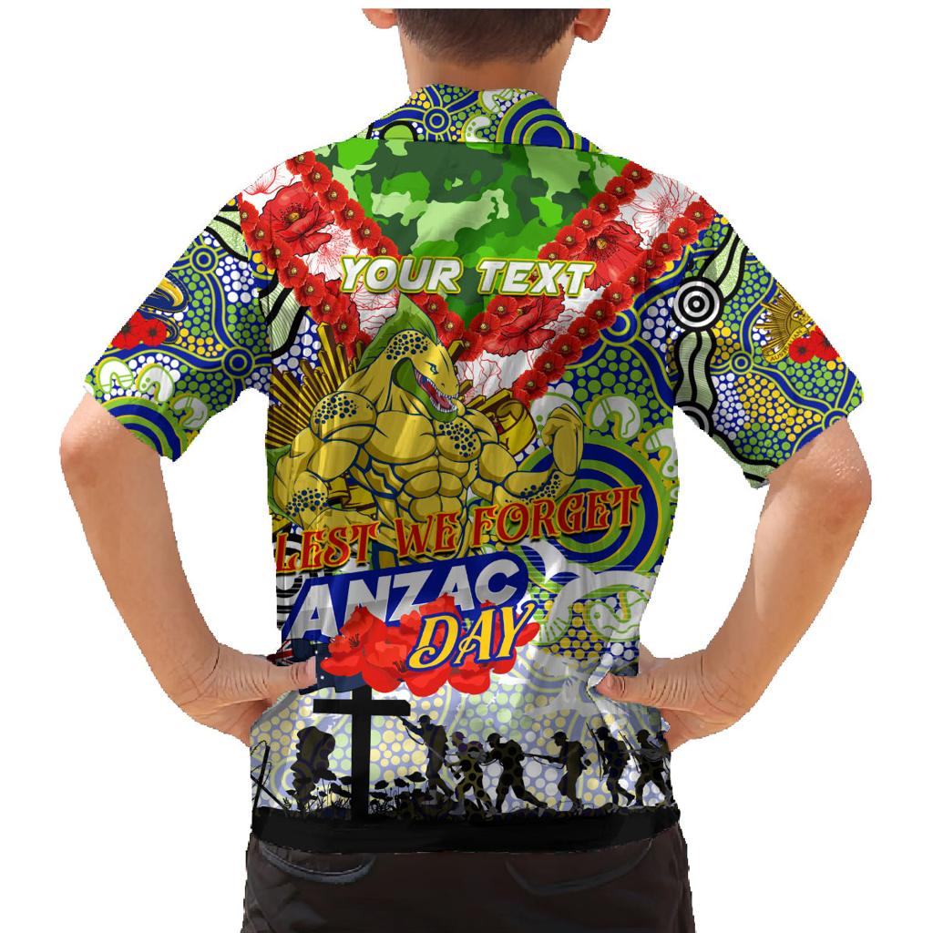 Personalised Eels ANZAC Day Family Matching Mermaid Dress and Hawaiian Shirt Aboriginal Rising Sun