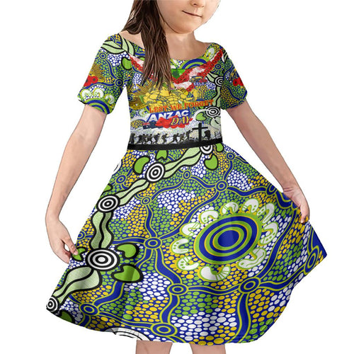 Personalised Eels ANZAC Day Family Matching Mermaid Dress and Hawaiian Shirt Aboriginal Rising Sun
