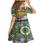 Personalised Eels ANZAC Day Family Matching Mermaid Dress and Hawaiian Shirt Aboriginal Rising Sun