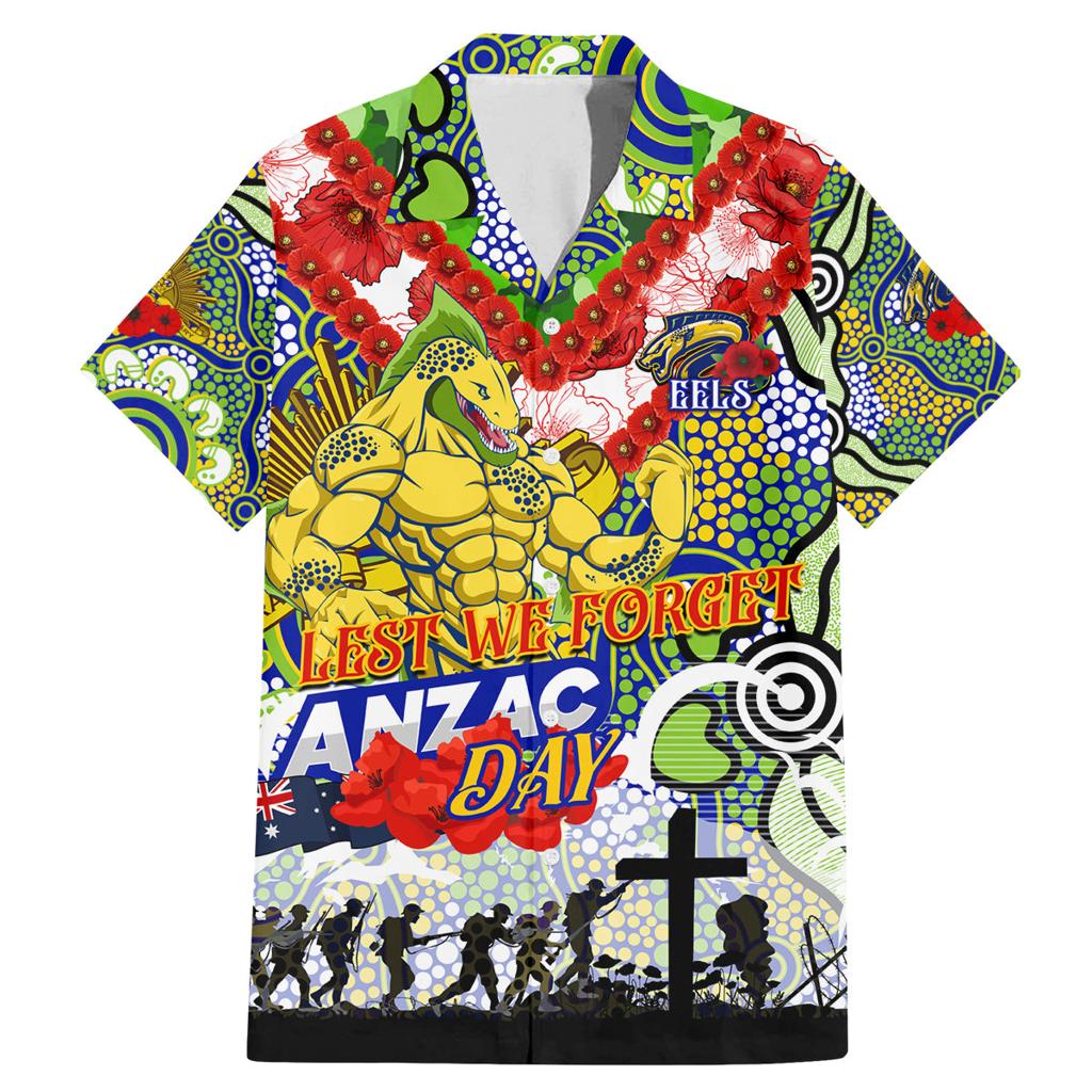 Personalised Eels ANZAC Day Family Matching Mermaid Dress and Hawaiian Shirt Aboriginal Rising Sun