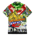 Personalised Eels ANZAC Day Family Matching Mermaid Dress and Hawaiian Shirt Aboriginal Rising Sun