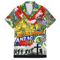 Personalised Eels ANZAC Day Family Matching Off Shoulder Maxi Dress and Hawaiian Shirt Aboriginal Rising Sun