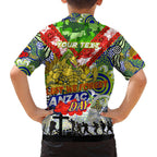 Personalised Eels ANZAC Day Family Matching Puletasi and Hawaiian Shirt Aboriginal Rising Sun