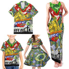 Personalised Eels ANZAC Day Family Matching Tank Maxi Dress and Hawaiian Shirt Aboriginal Rising Sun