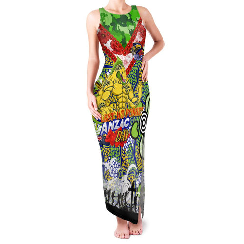 Personalised Eels ANZAC Day Family Matching Tank Maxi Dress and Hawaiian Shirt Aboriginal Rising Sun