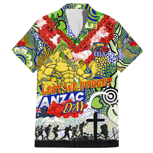 Personalised Eels ANZAC Day Hawaiian Shirt Aboriginal Rising Sun
