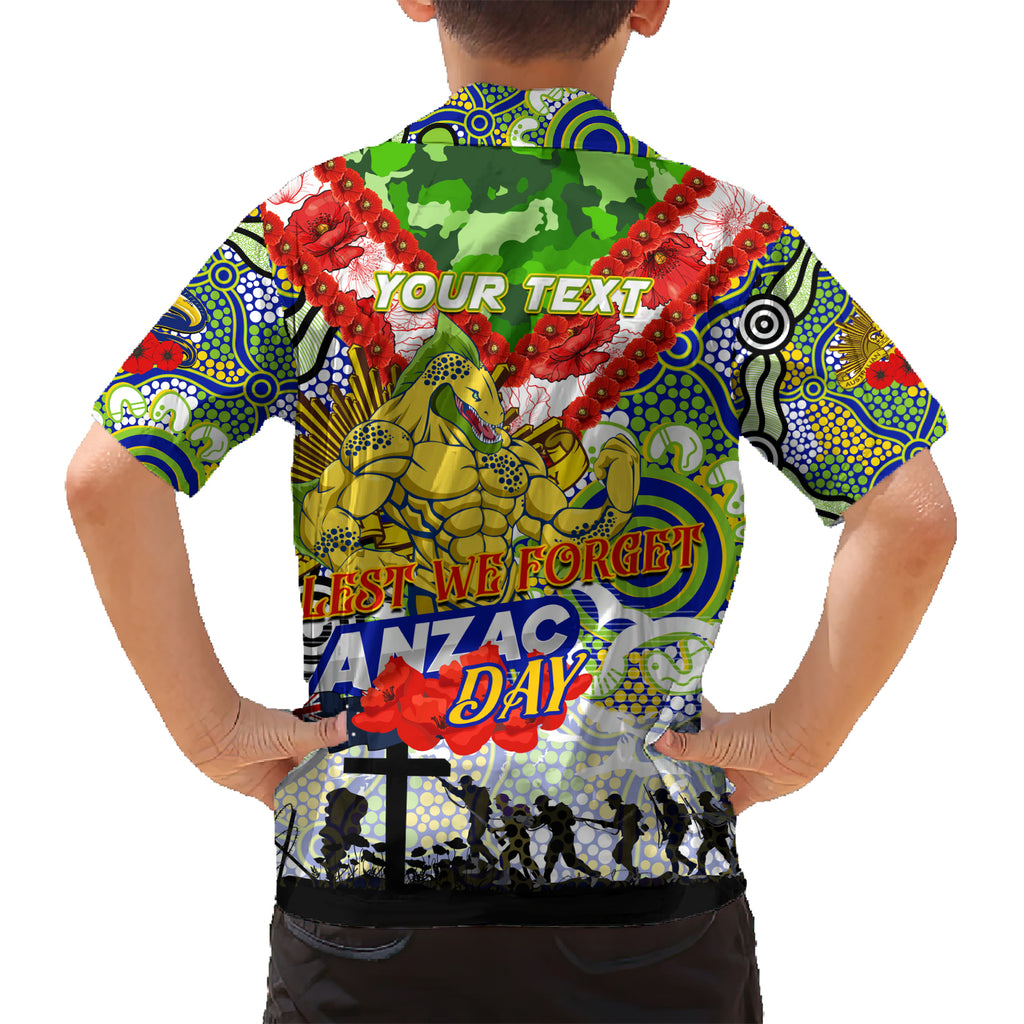 Personalised Eels ANZAC Day Hawaiian Shirt Aboriginal Rising Sun