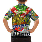 Personalised Eels ANZAC Day Hawaiian Shirt Aboriginal Rising Sun