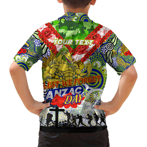 Personalised Eels ANZAC Day Hawaiian Shirt Aboriginal Rising Sun