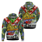 Personalised Eels ANZAC Day Hoodie Aboriginal Rising Sun
