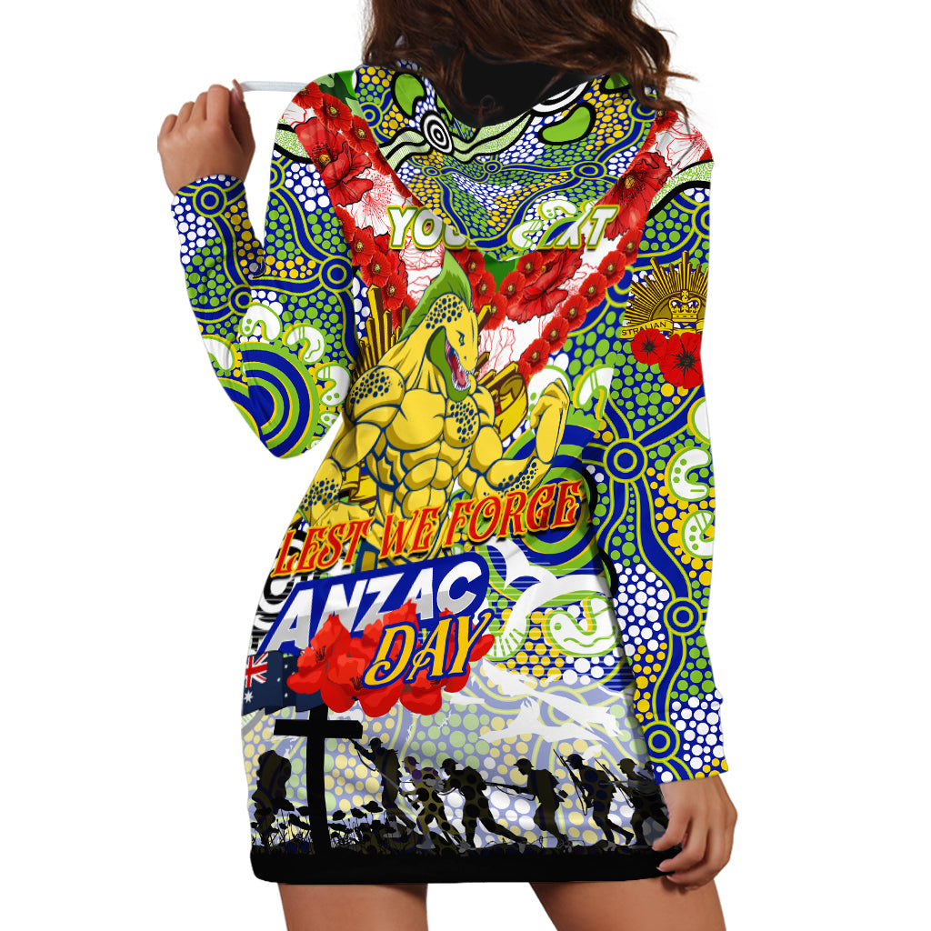 Personalised Eels ANZAC Day Hoodie Dress Aboriginal Rising Sun