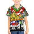 Personalised Eels ANZAC Day Kid Hawaiian Shirt Aboriginal Rising Sun