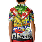 Personalised Eels ANZAC Day Kid Polo Shirt Aboriginal Rising Sun