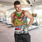 Personalised Eels ANZAC Day Men Tank Top Aboriginal Rising Sun