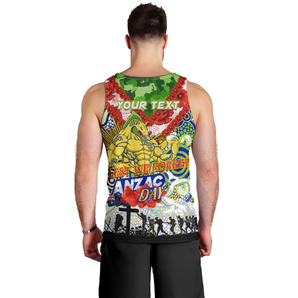 Personalised Eels ANZAC Day Men Tank Top Aboriginal Rising Sun