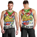 Personalised Eels ANZAC Day Men Tank Top Aboriginal Rising Sun