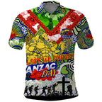 Personalised Eels ANZAC Day Polo Shirt Aboriginal Rising Sun