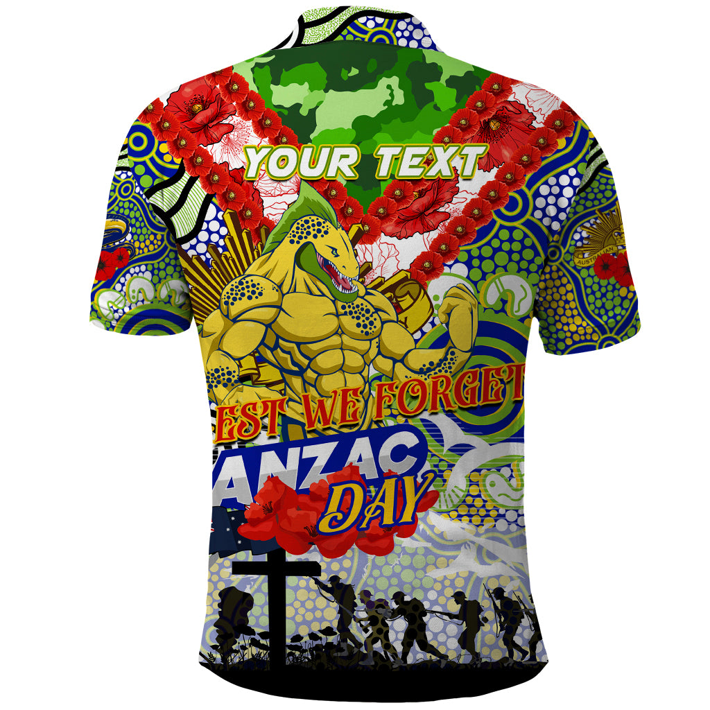 Personalised Eels ANZAC Day Polo Shirt Aboriginal Rising Sun