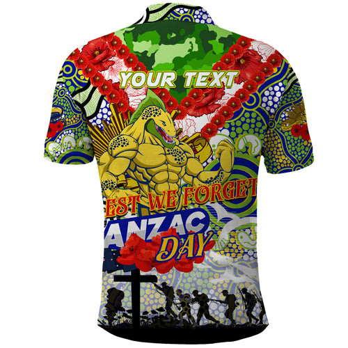 Personalised Eels ANZAC Day Polo Shirt Aboriginal Rising Sun