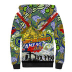 Personalised Eels ANZAC Day Sherpa Hoodie Aboriginal Rising Sun