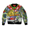 Personalised Eels ANZAC Day Sleeve Zip Bomber Jacket Aboriginal Rising Sun