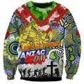 Personalised Eels ANZAC Day Sweatshirt Aboriginal Rising Sun