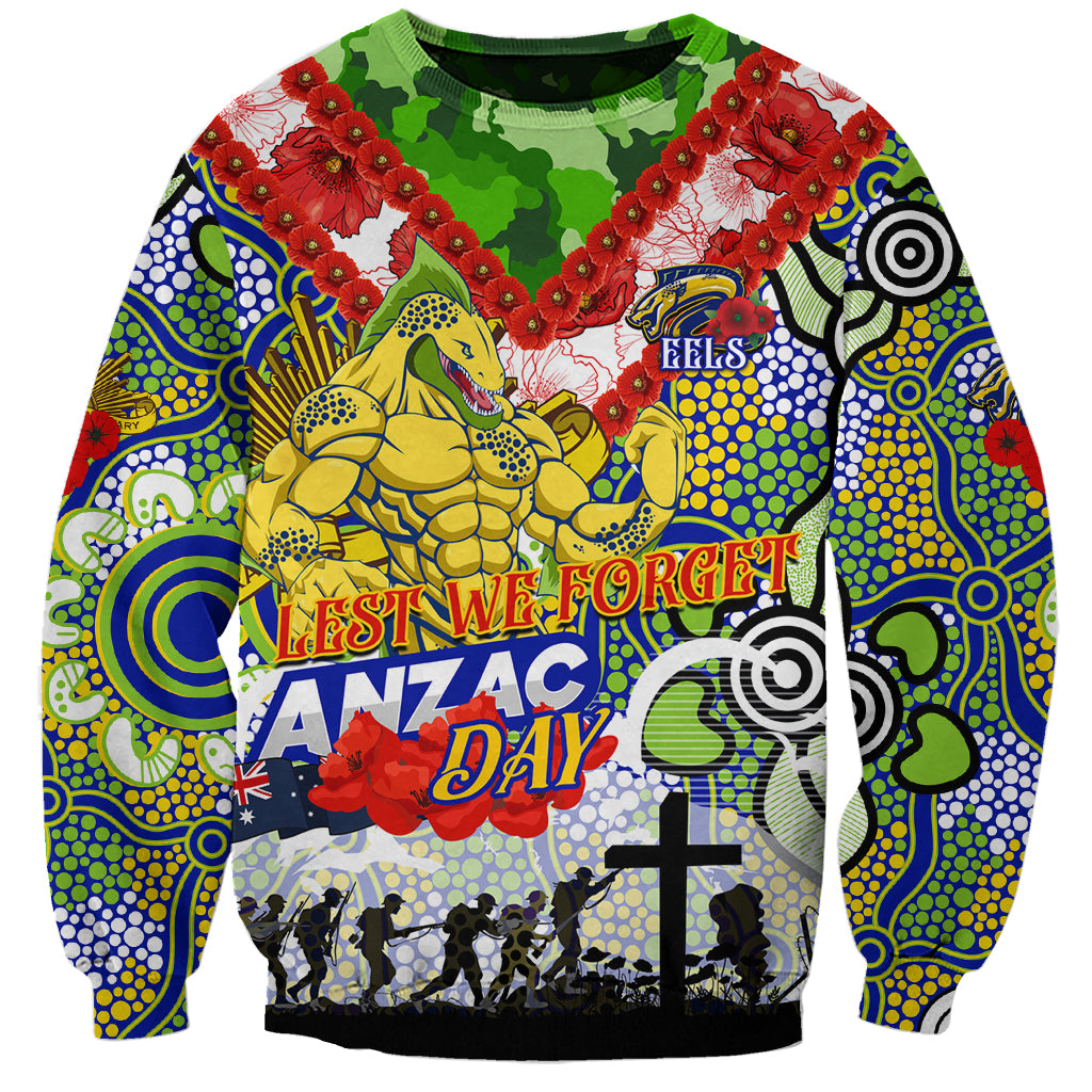 Personalised Eels ANZAC Day Sweatshirt Aboriginal Rising Sun