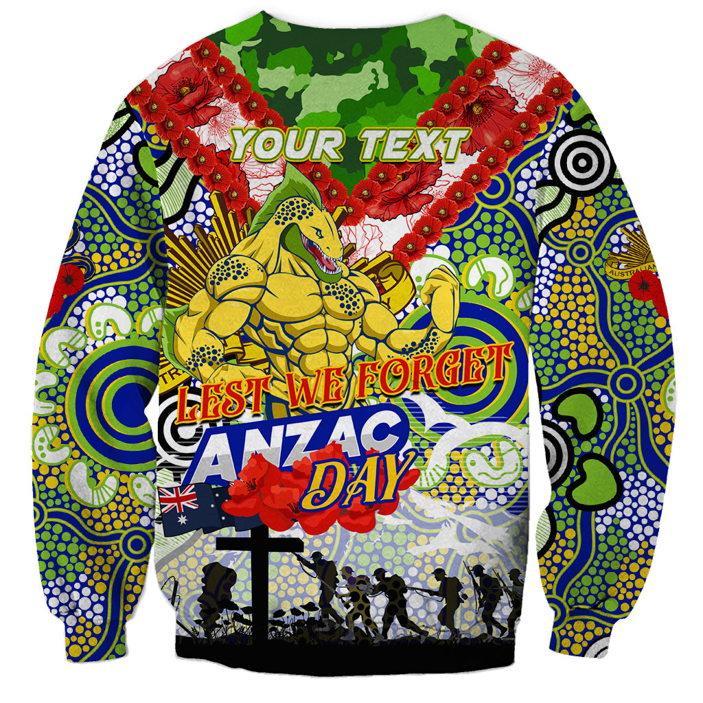 Personalised Eels ANZAC Day Sweatshirt Aboriginal Rising Sun