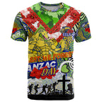 Personalised Eels ANZAC Day T Shirt Aboriginal Rising Sun