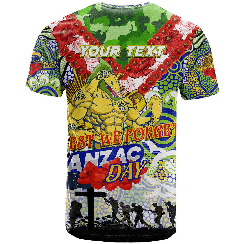 Personalised Eels ANZAC Day T Shirt Aboriginal Rising Sun