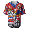 Personalised Roosters ANZAC Day Baseball Jersey Aboriginal Rising Sun