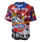 Personalised Roosters ANZAC Day Baseball Jersey Aboriginal Rising Sun