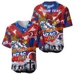 Personalised Roosters ANZAC Day Baseball Jersey Aboriginal Rising Sun