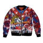Personalised Roosters ANZAC Day Bomber Jacket Aboriginal Rising Sun