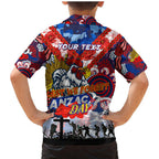 Personalised Roosters ANZAC Day Family Matching Mermaid Dress and Hawaiian Shirt Aboriginal Rising Sun