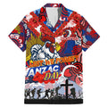 Personalised Roosters ANZAC Day Family Matching Mermaid Dress and Hawaiian Shirt Aboriginal Rising Sun