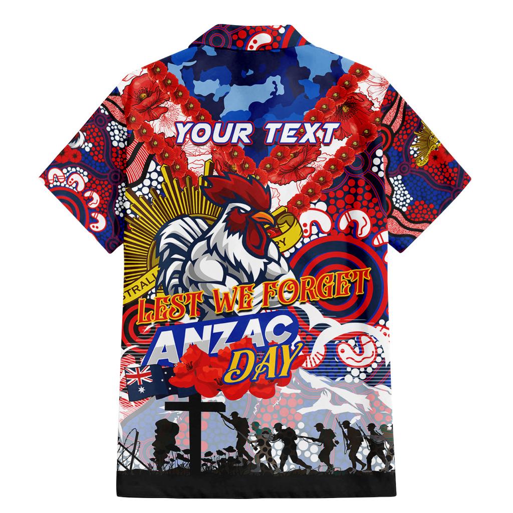 Personalised Roosters ANZAC Day Family Matching Mermaid Dress and Hawaiian Shirt Aboriginal Rising Sun