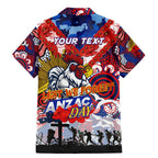 Personalised Roosters ANZAC Day Family Matching Mermaid Dress and Hawaiian Shirt Aboriginal Rising Sun