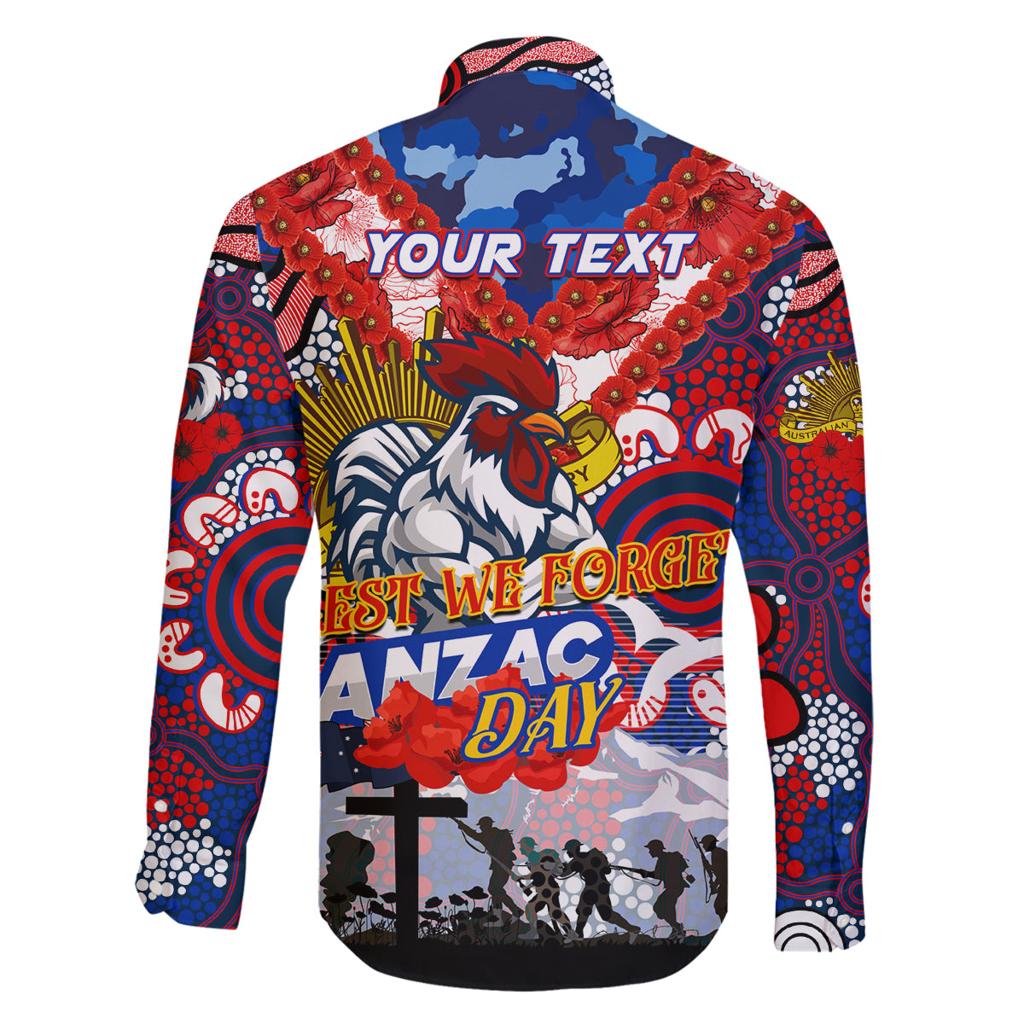Personalised Roosters ANZAC Day Family Matching Mermaid Dress and Hawaiian Shirt Aboriginal Rising Sun
