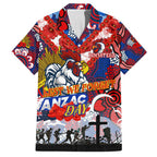 Personalised Roosters ANZAC Day Family Matching Puletasi and Hawaiian Shirt Aboriginal Rising Sun