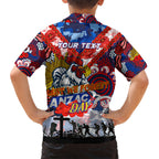 Personalised Roosters ANZAC Day Hawaiian Shirt Aboriginal Rising Sun