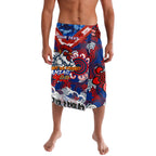 Personalised Roosters ANZAC Day Lavalava Aboriginal Rising Sun