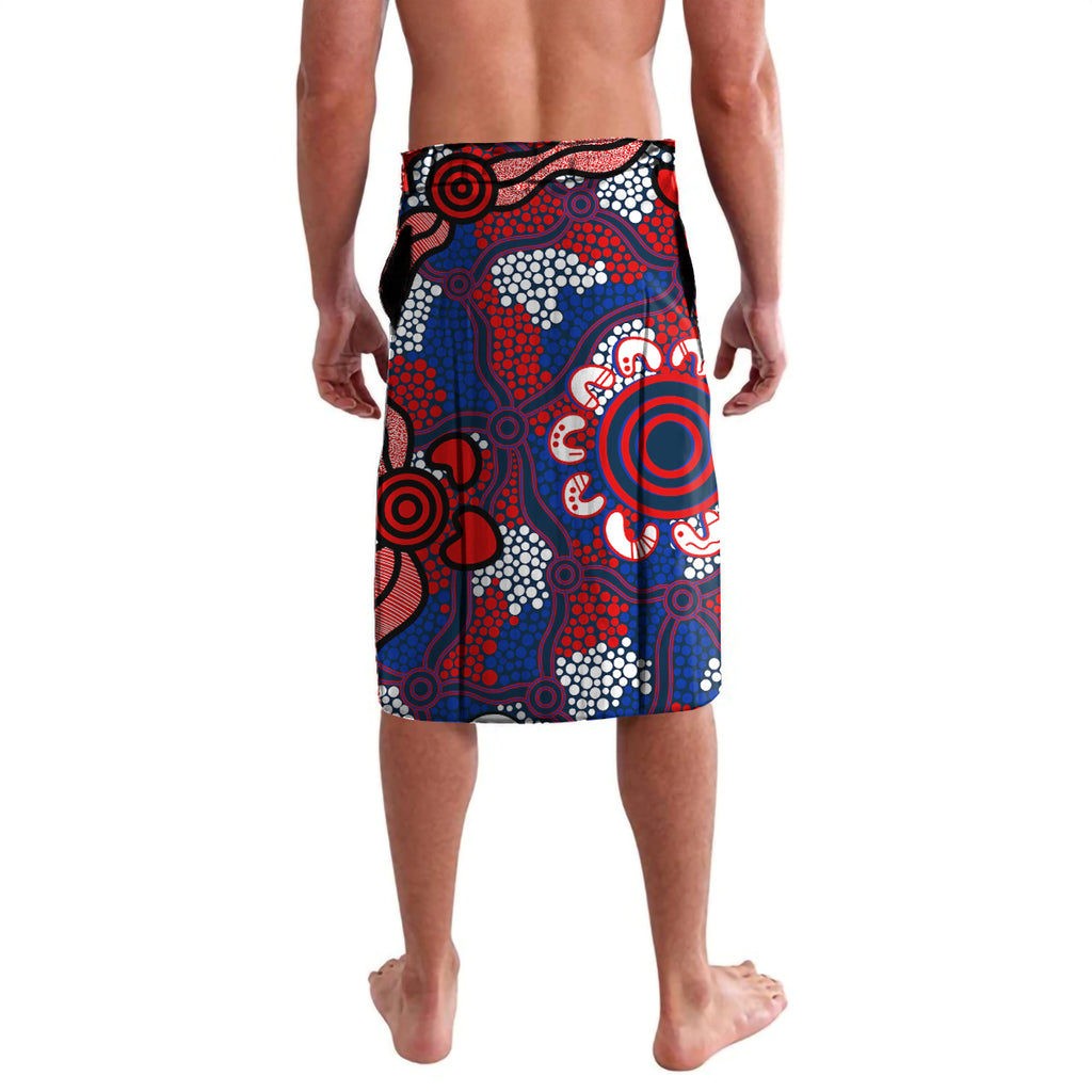 Personalised Roosters ANZAC Day Lavalava Aboriginal Rising Sun
