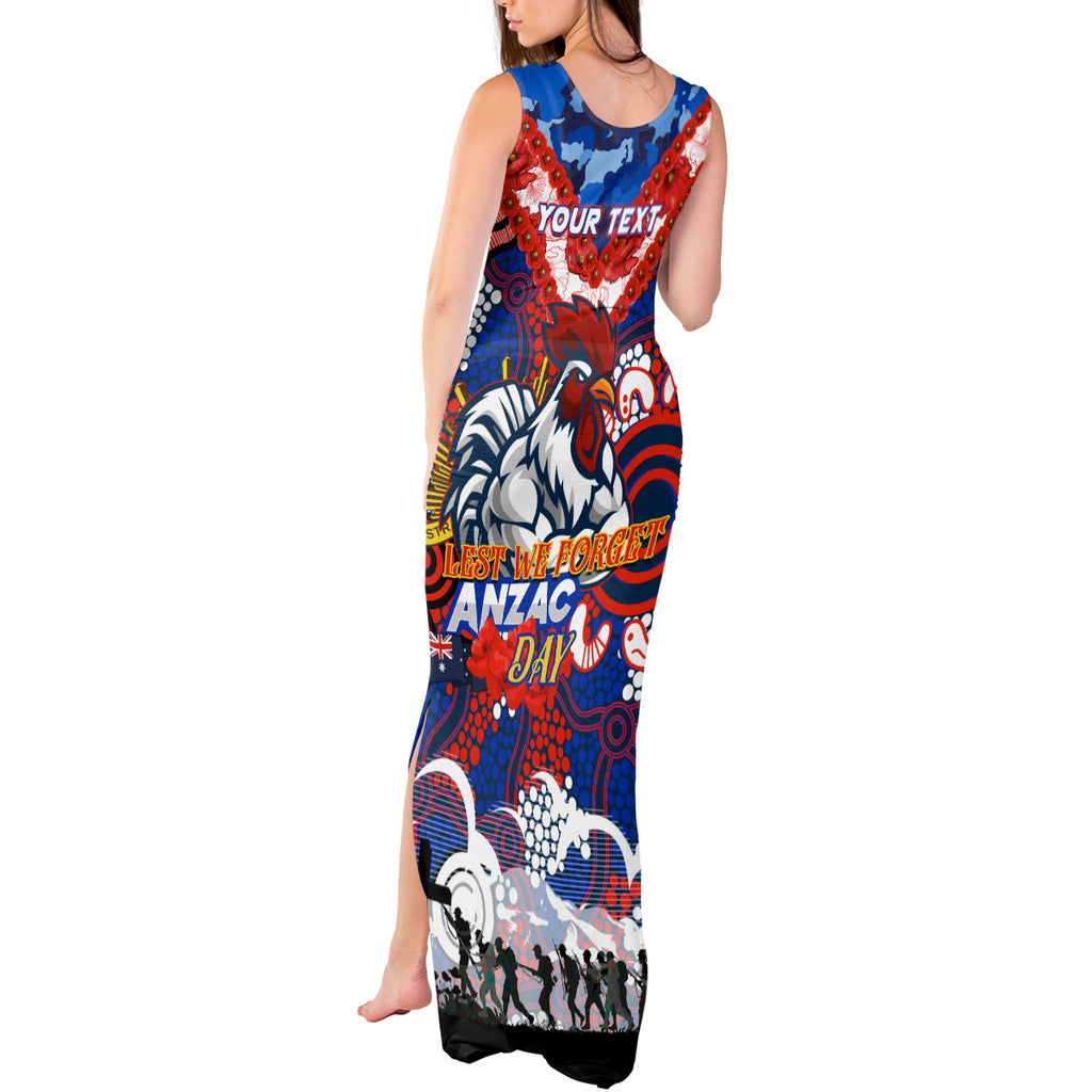 Personalised Roosters ANZAC Day Tank Maxi Dress Aboriginal Rising Sun