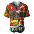 Personalised Panthers ANZAC Day Baseball Jersey Aboriginal Rising Sun