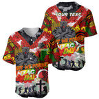Personalised Panthers ANZAC Day Baseball Jersey Aboriginal Rising Sun