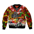 Personalised Panthers ANZAC Day Bomber Jacket Aboriginal Rising Sun